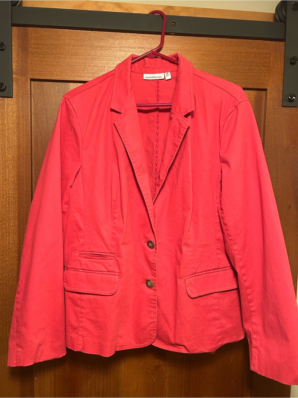 croft & barrow Bright Coral Pink Tailored Blazer